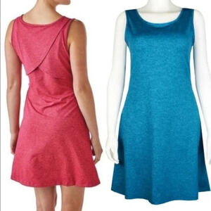Patagonia Blue Seabrook Scoop Neck Cross Back Sleeveless Pullover Dress Size M